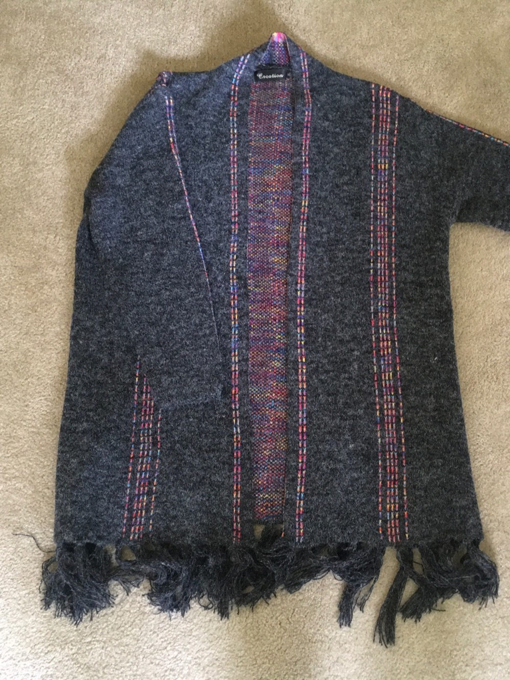 Gorgeous warm wool blend long cardigan sweater size XL